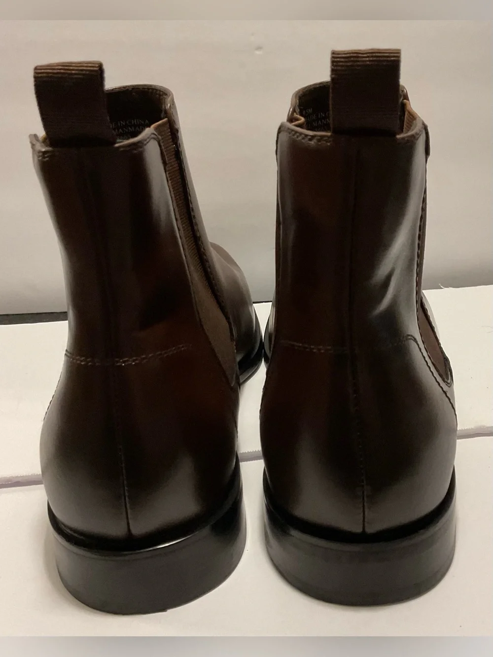 NWT - Abound Men's Classic Slip-On Brown Chelsea Boots, Sz 9.5M
